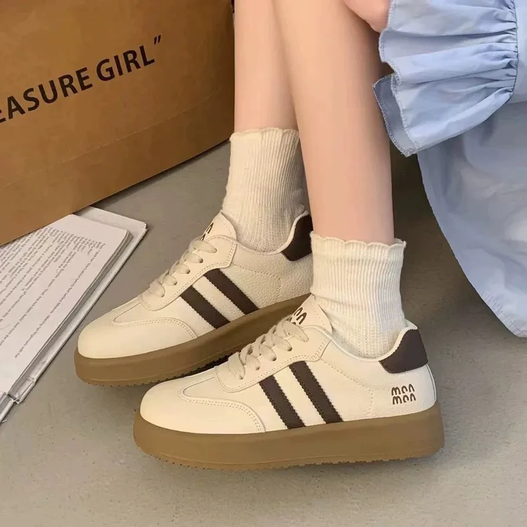 四季通用常规款拼色时尚休闲鞋女鞋厚底休闲鞋日系