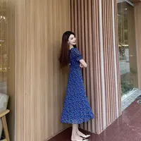 GIRDEAR/哥弟「普罗旺斯之约」新款气质显瘦印花百搭连衣裙1500483