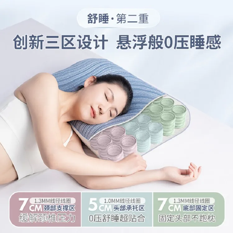 JACE泰国天然乳胶弹簧枕护颈椎透气睡眠弹簧枕芯成人颈椎枕专用