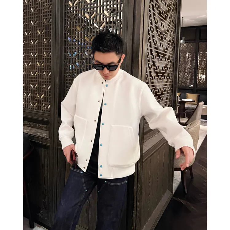 【秋季绿松石】25SS新款肉感液氨空气层男士棒球领夹克外套短款休闲