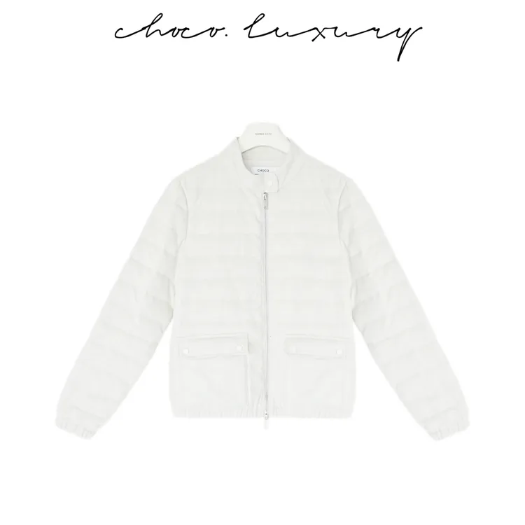 CHOCO【莫尔周刊】老钱风 轻薄羊毛立领夹克羽绒服 D3363