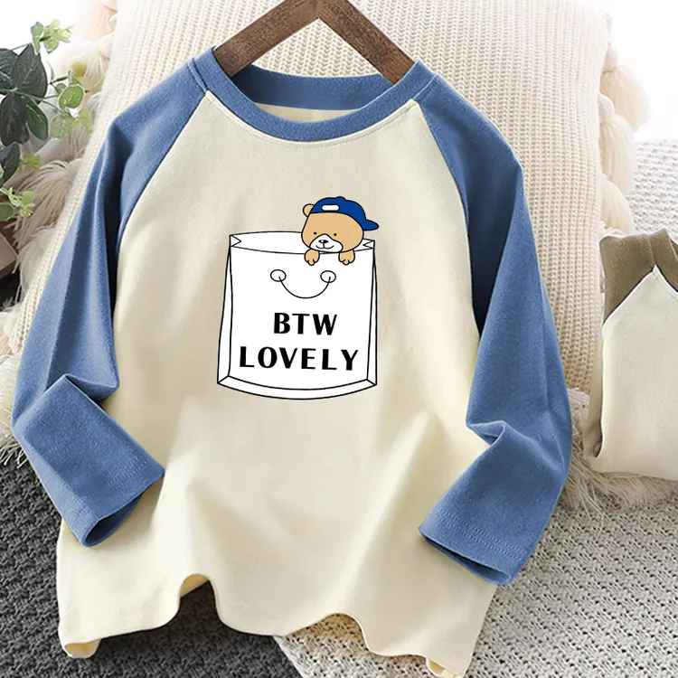 男宝卡通童装男孩插肩T恤春秋季儿童长袖男童帅气保暖德绒衣服潮