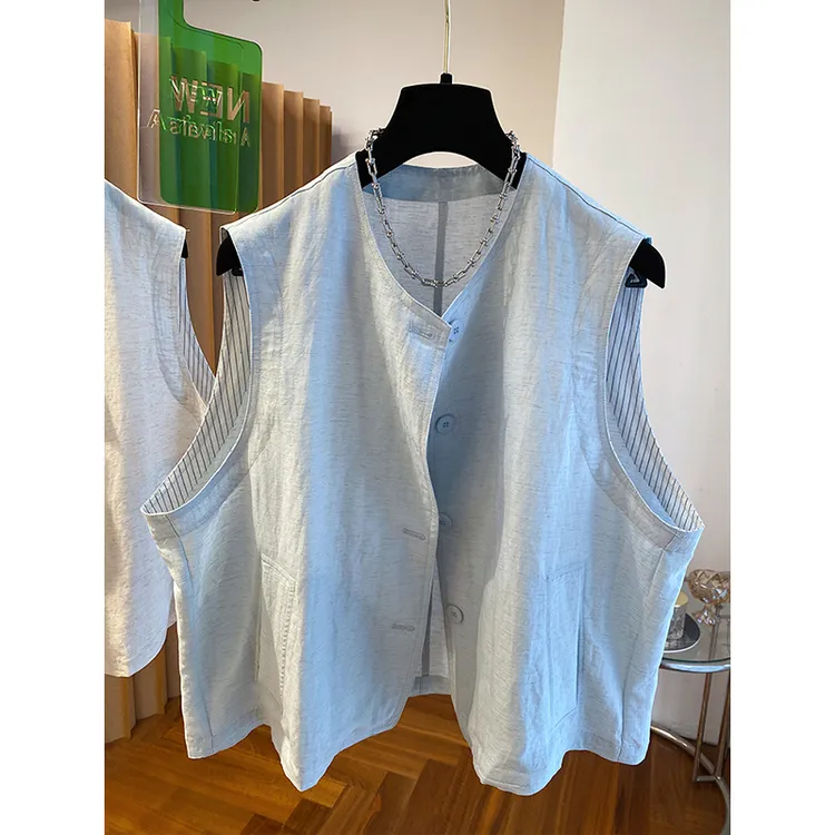 高级感显瘦马甲女2025新款宽松欧货无袖背心薄款坎肩修身马夹上衣