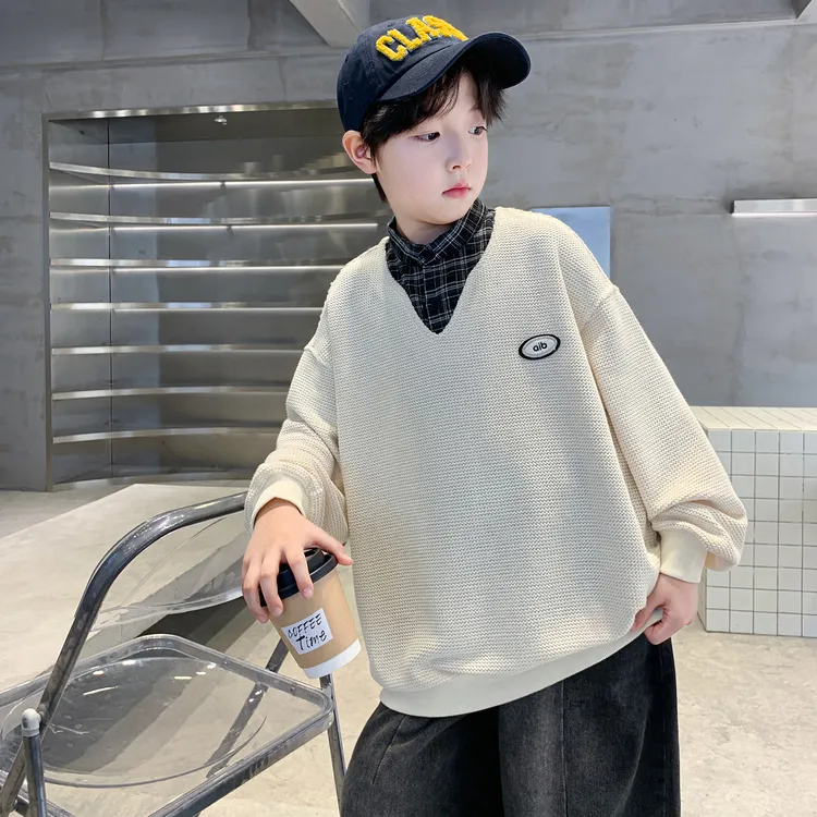 儿童装男童卫衣春秋款2025新款酷帅长袖中大童秋季上衣男孩秋装潮
