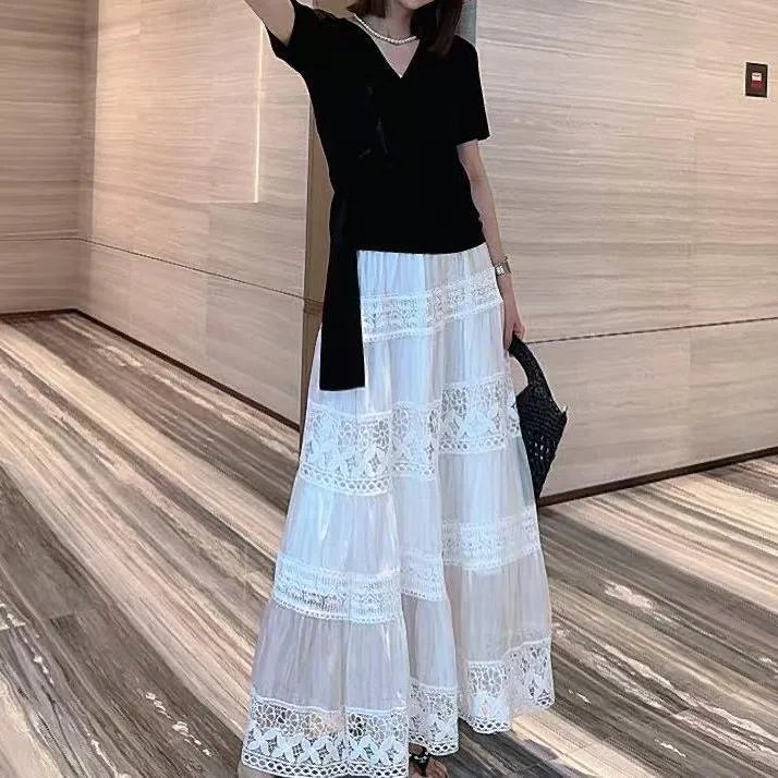 熙薇【浪漫情调】2025春夏新款时尚百搭设计师休闲半身裙H2263