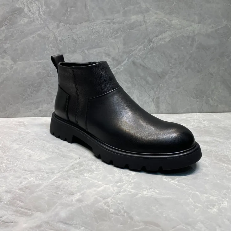 男士加绒短靴时尚时装靴侧拉链切尔西靴百搭休闲