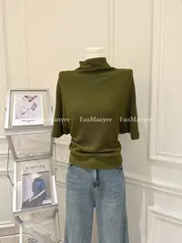 【半熟主义】早秋落肩半高领设计感高级显瘦宽松短袖上衣