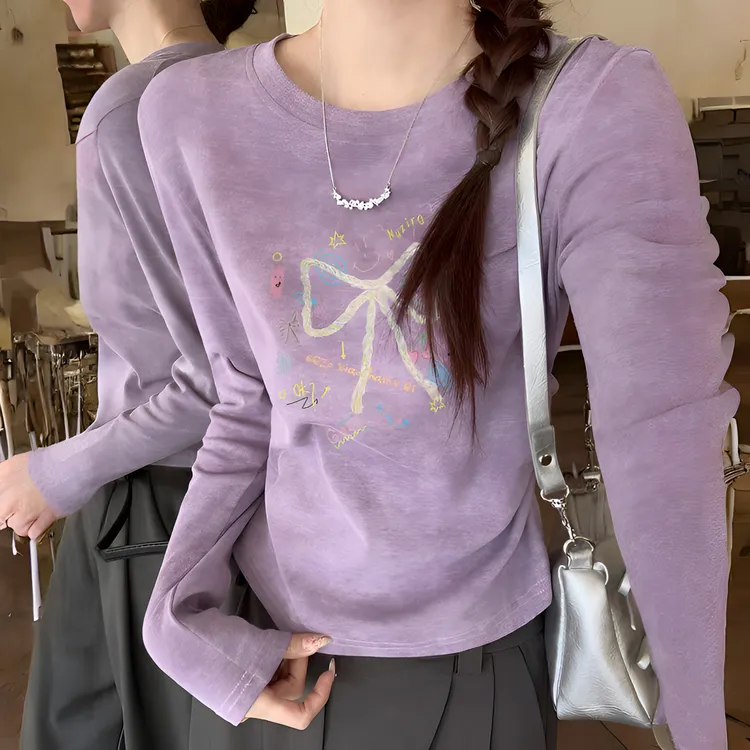 正肩收腰修身短款内搭打底衫长袖T恤女装早秋冬季甜辣chic上衣服