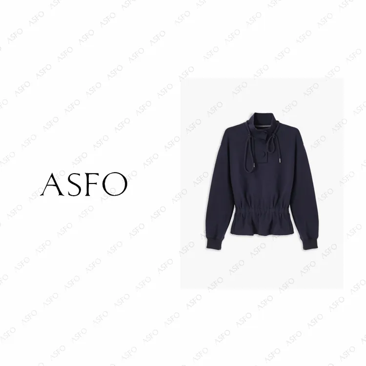 【AS小裙摆】25新空气层弹力抽绳收腰极简气质减龄卫衣AS25QXS03397