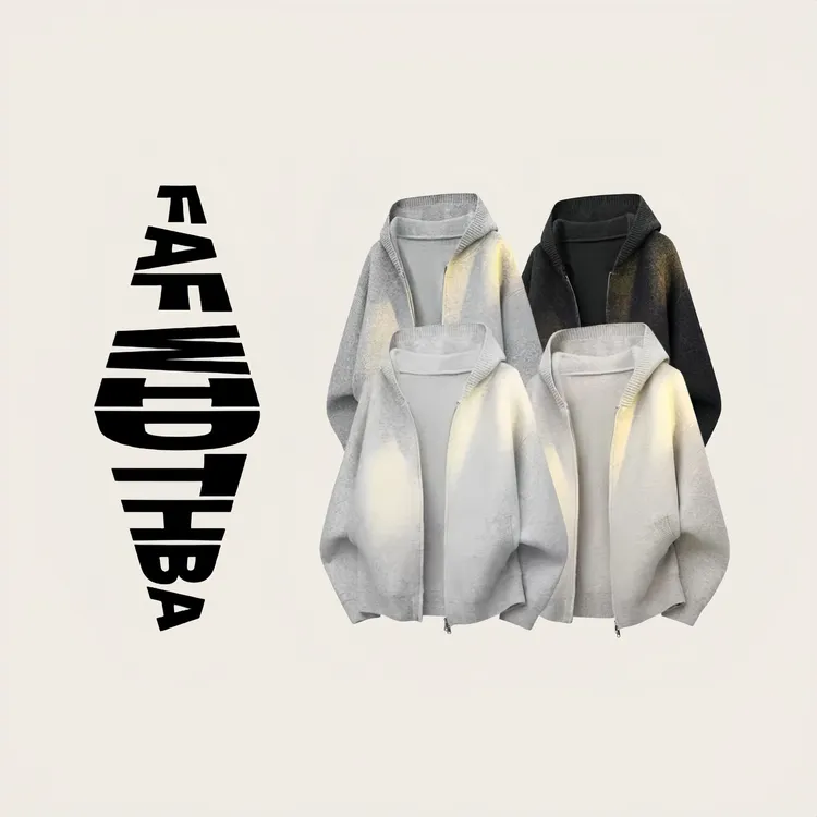 MY629 秋冬季连帽针织毛衣男慵懒风宽松潮流毛衣外套