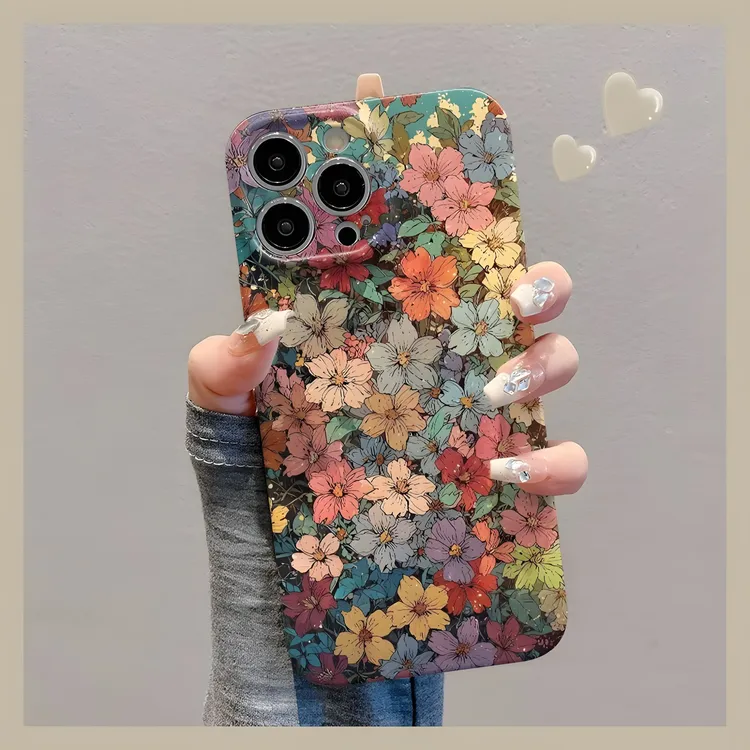 夏季满屏花朵适用苹果vivo小米oppo华为iPhone手机壳小众菲林硬壳