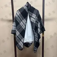 （儒雅黑格）厚款90*190左右三角巾围巾