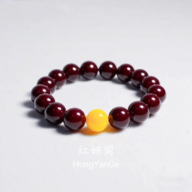 非金属木质手链 HongYanGe新款紫墨圆珠手串轻奢简约时尚男女手链