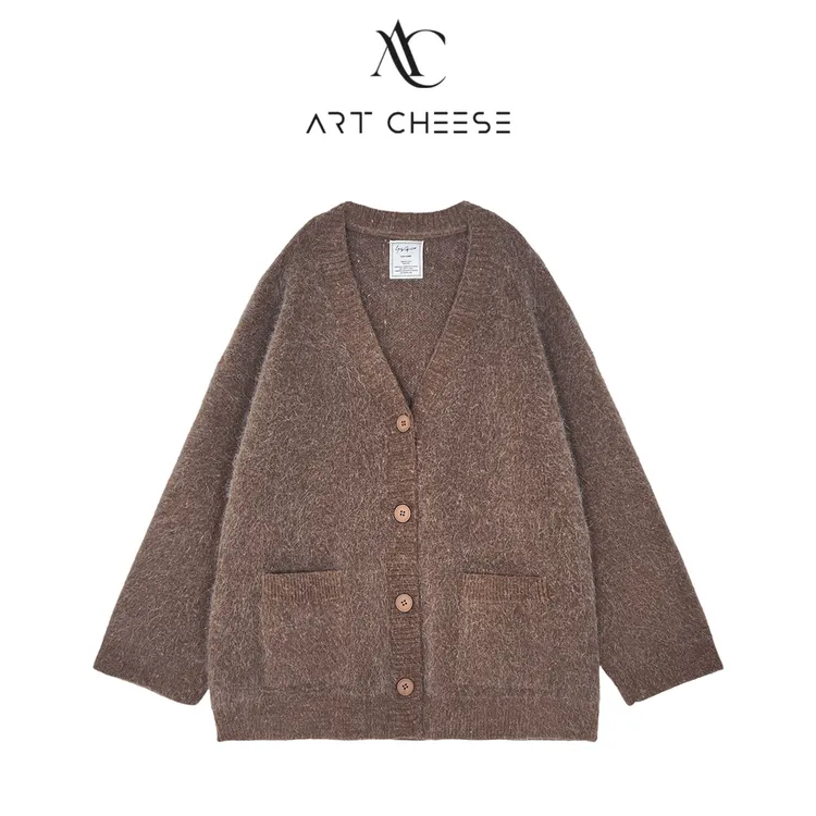 【芝士Cheese】智秀感冬 休闲百搭长款秋冬时尚简约兔毛毛衣开衫