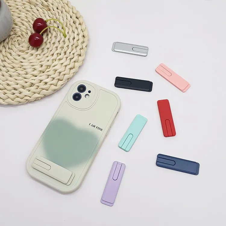 全金属超薄手机支架隐形折叠背贴粘贴式横屏竖屏桌面刷屏男女通用