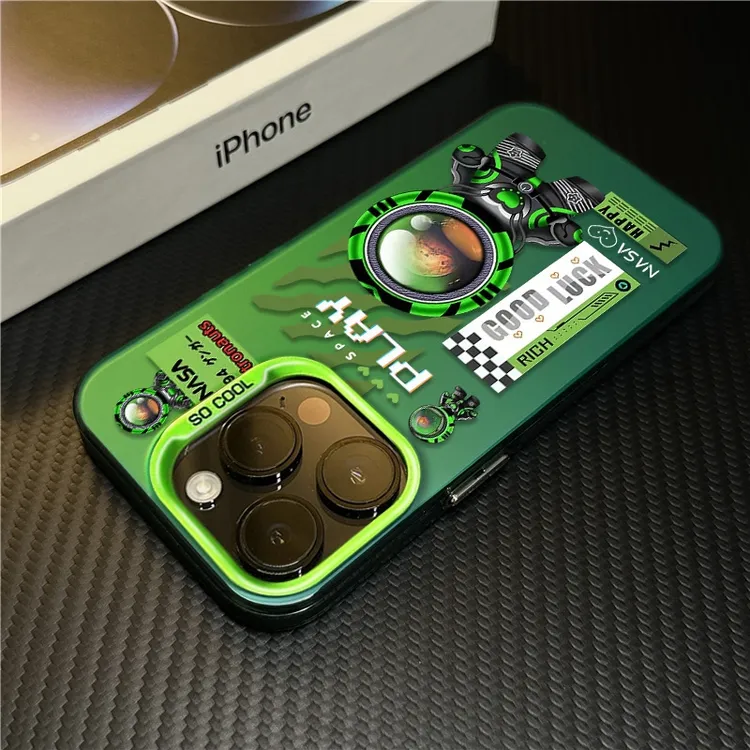 绿色宇航员适用苹果16promax手机壳iPhone15硅胶14保护套17新款12