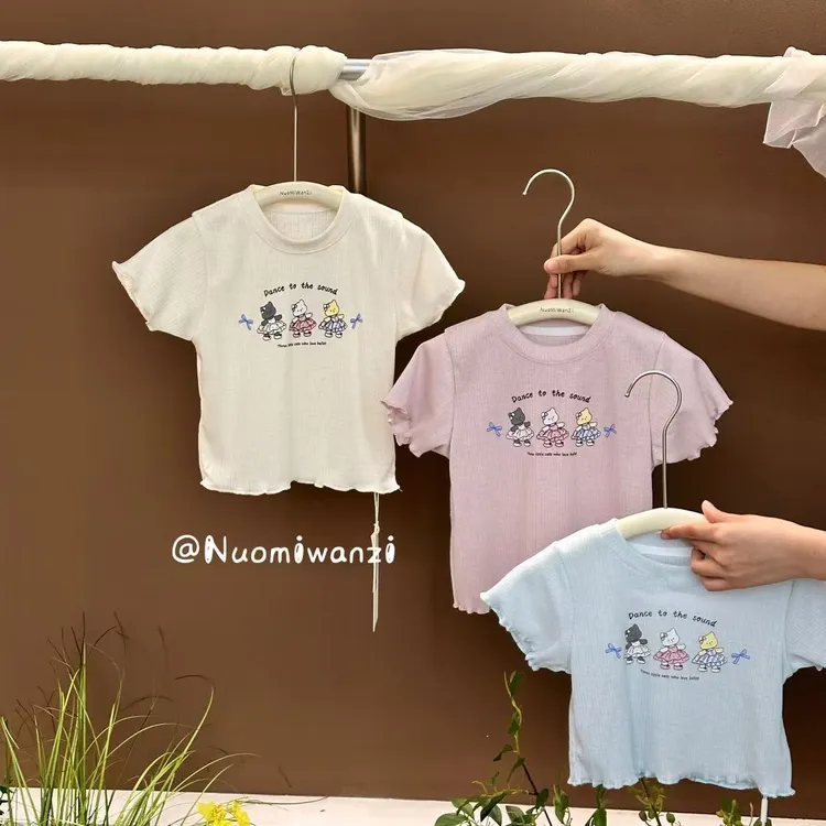 FX-1227-儿童时尚洋气百搭三猫印花T恤（夏款）