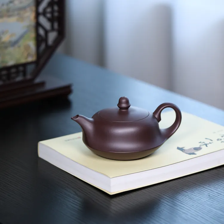 宜兴正宗原矿紫砂壶老紫泥曲壶纯手工网孔大容量泡茶壶一帆顺风壶