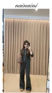 奈奈妮【早八套装】时尚套装女2025小个子秋季休闲显瘦百搭7049