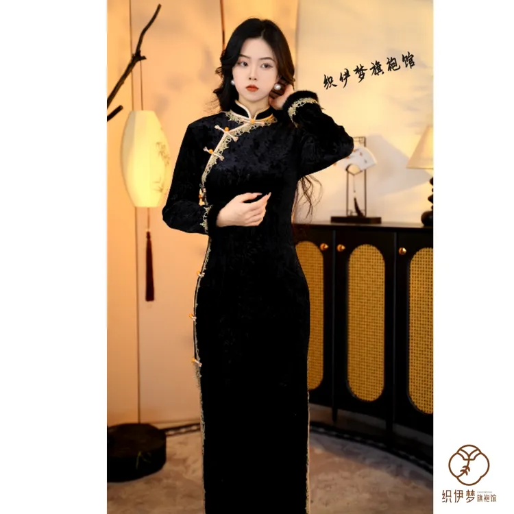 灵动 加绒加厚秋冬款新中式气质国风旗袍裙子2025