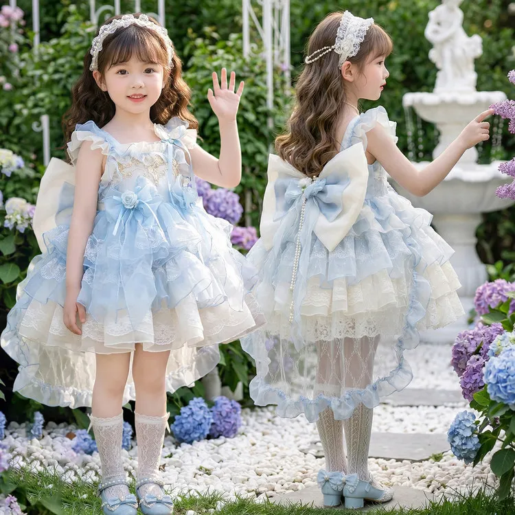 2026新款女童新国风洛丽塔公主裙六一生日礼服连衣裙蓬蓬裙公主裙