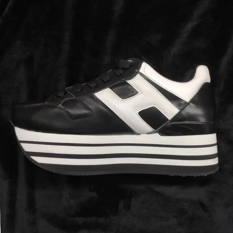 杨幂明星同款中餐厅h家厚底鞋小个子小白鞋女夏真皮防滑休闲增高