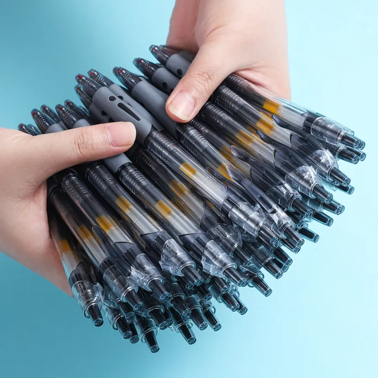 【14支】按动中性笔0.5学习办公三色防滑子弹头文具ins签字水笔商品图