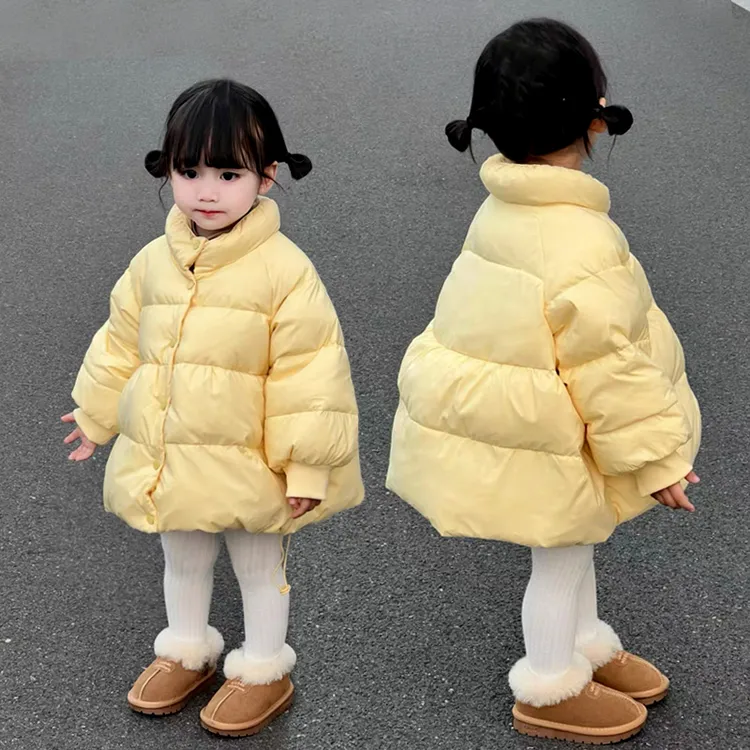 女童羽绒服2025新款儿童洋气冬装上衣宝宝冬季小童加厚白鸭绒外套