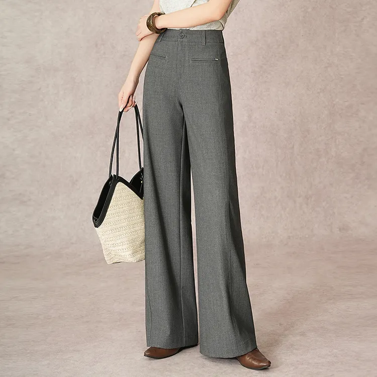 高腰西装裤职业通勤阔腿裤2025春秋新款女气质减龄休闲裤拖地长裤
