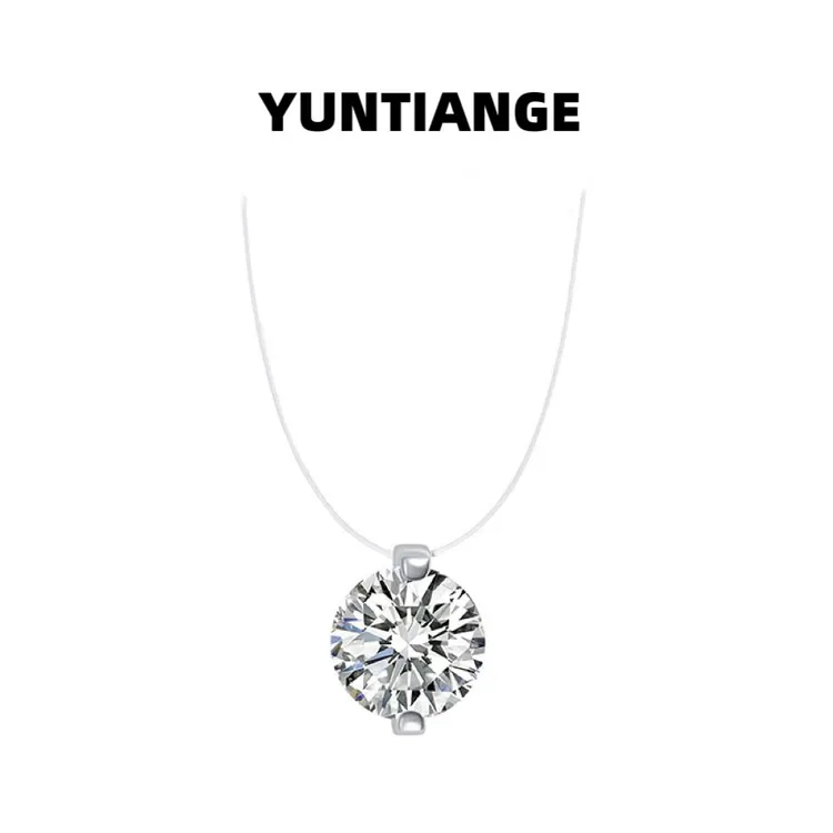 吊坠925银锆石 银色轻奢明星同款小众人鱼之泪项链精致女神必备