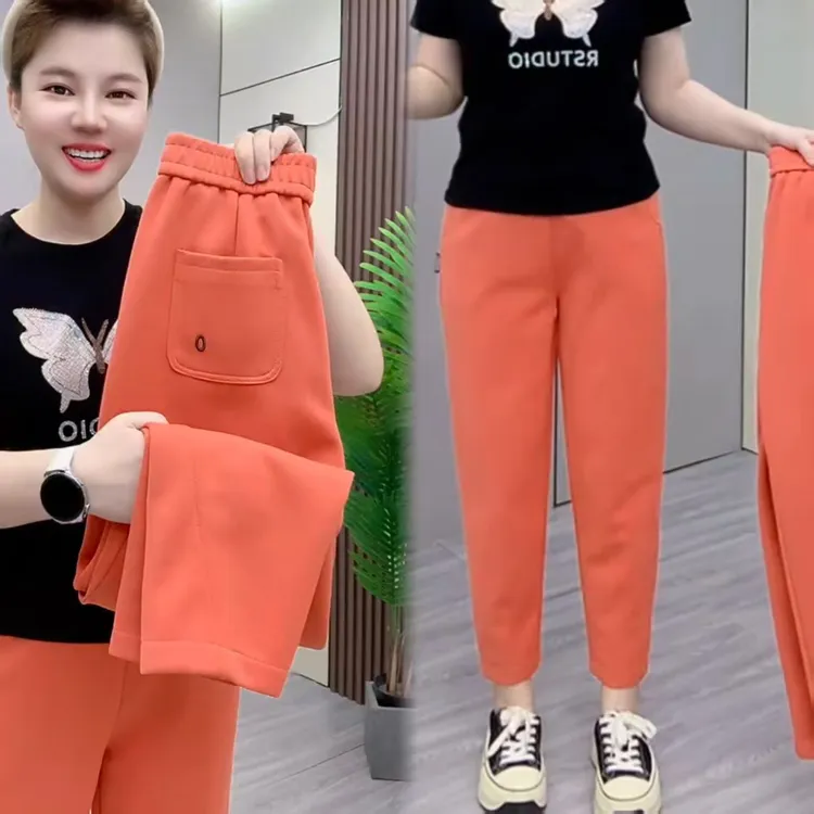 小个子2025萝卜裤春秋新款高腰宽松洋气显瘦休闲裤九分百搭哈伦裤