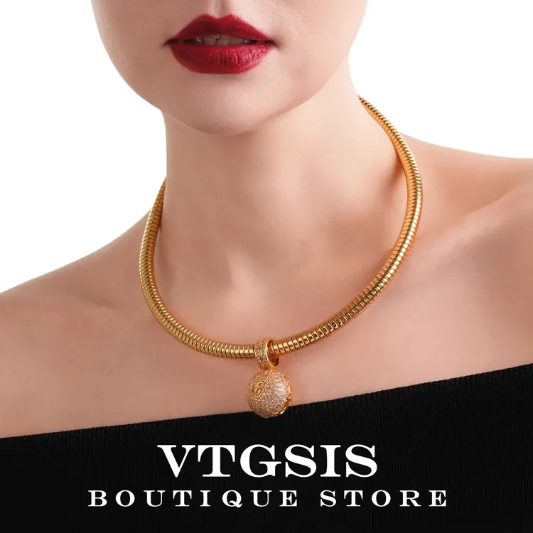 VTGSIS 合金项链 宫廷复古蛇骨项圈高级感弹力蛇骨链项链女3453