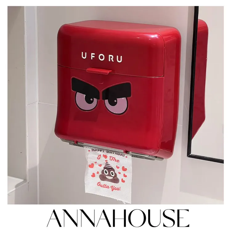 ANNAHOUSE卫生间壁挂式卷纸筒洗脸巾抽纸置物架厕所弯曲纸巾盒PH