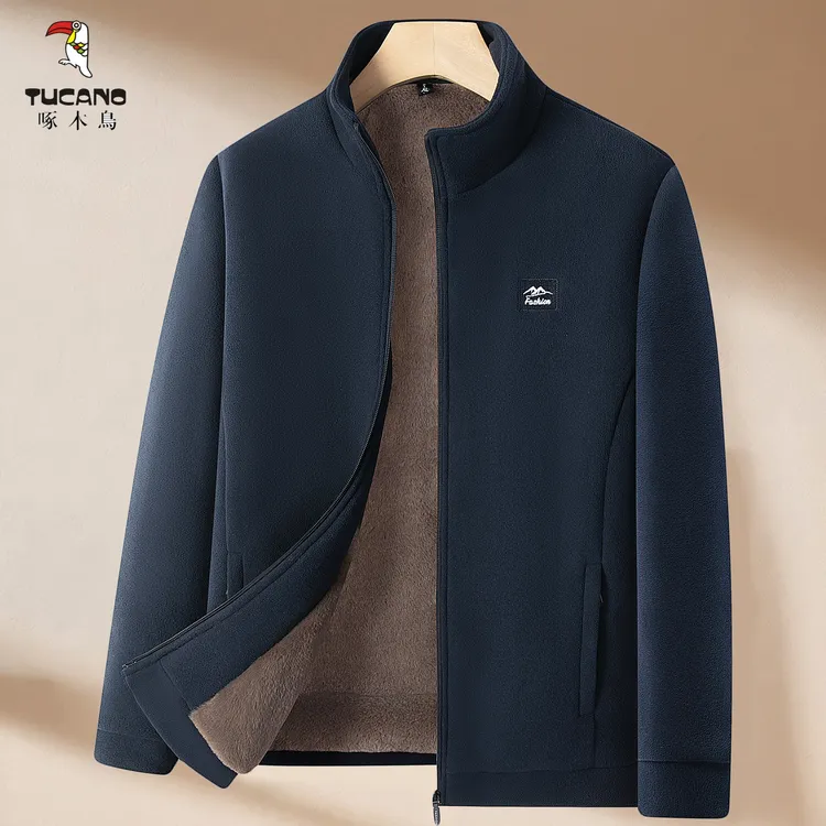 TUCANO/啄木鳥冬季男士加绒外套摇粒绒中老年保暖三层加厚棉衣服