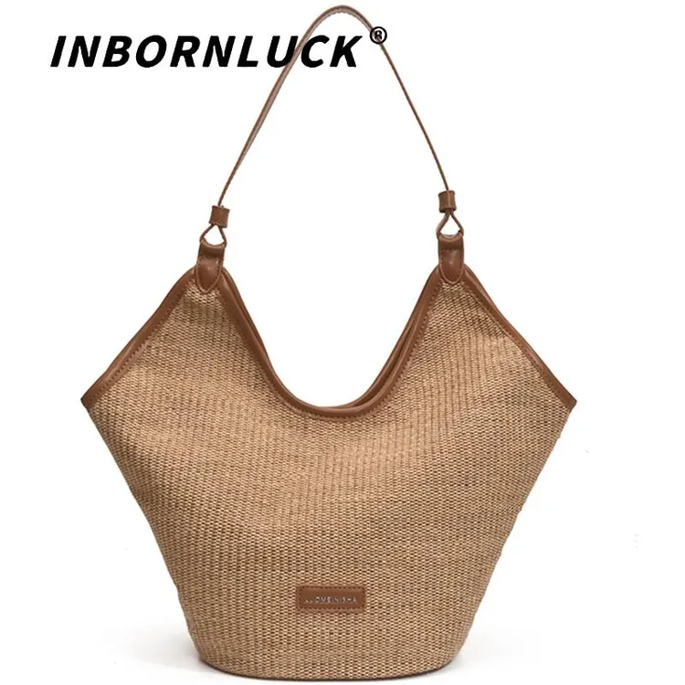 手工编织包包女式2025新款潮流行夏季沙滩度假单肩包大容量草编包