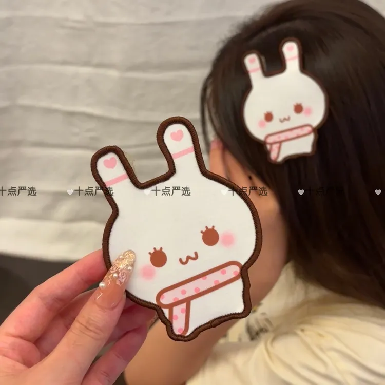 古早感可爱垂耳猫刘海贴魔术贴超萌甜美少女心无痕发饰头饰百搭