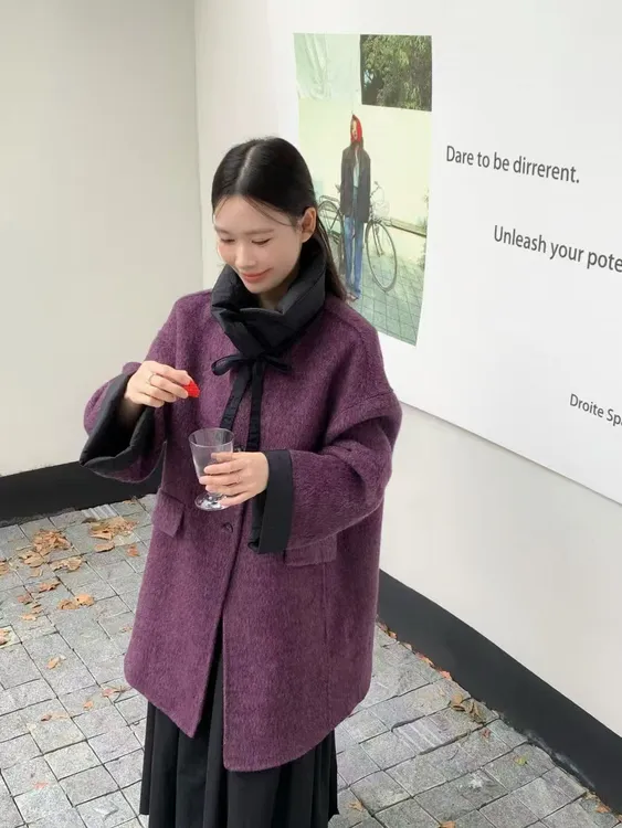 定制气质双面呢羊毛女中长款高级感宽松羊绒长款风衣外套女秋冬