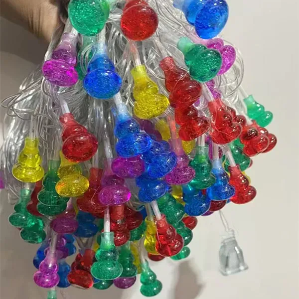 LED七彩葫芦灯串节日装饰灯户外防水新年氛围灯婚庆装饰灯家用