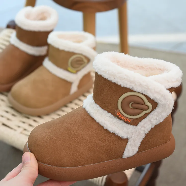 儿童雪地靴2025冬季新款女孩时尚休闲风棉靴中大童女宝宝大棉靴子