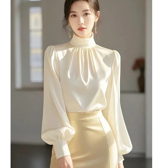 法式气质白色通勤长袖衬衫上衣女秋季小众设计高级感别致漂亮小衫