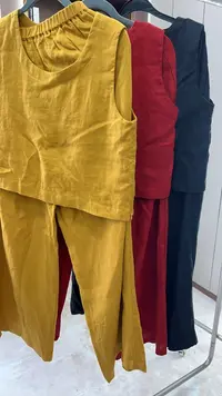 DOUWU孤品A18-黑红黄三色无袖背心裤子套装