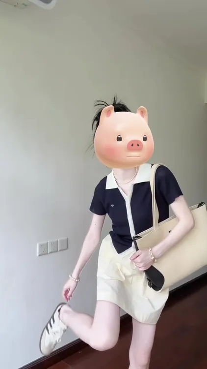POLO领单排扣学院风时尚休闲减龄撞色上衣甜盐系穿搭短袖短裙套装