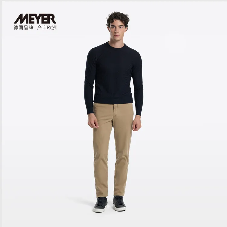 MEYER德国迈雅 裤子男款秋冬款直筒纯棉柔软细腻斜纹27676-COMO