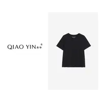 QIAO YIN“T恤”T恤纯色短袖百搭秋季宽松圆领简约QY28322