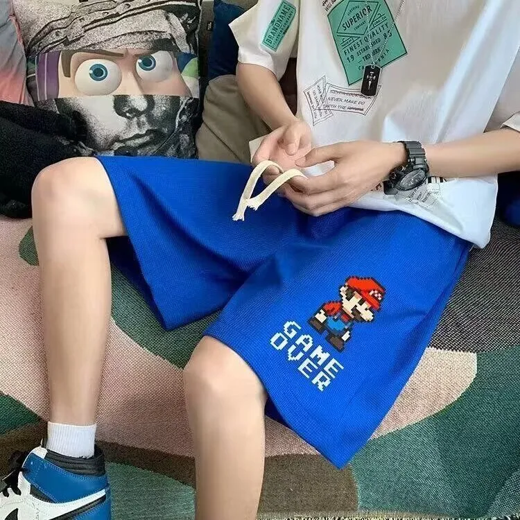 大码短裤男夏季2025新款潮流港风休闲运动裤胖子显瘦宽松百搭裤子