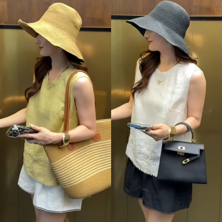 爆款流行超好看两件套女装无袖背心小衫+阔腿短裤时尚减龄套装