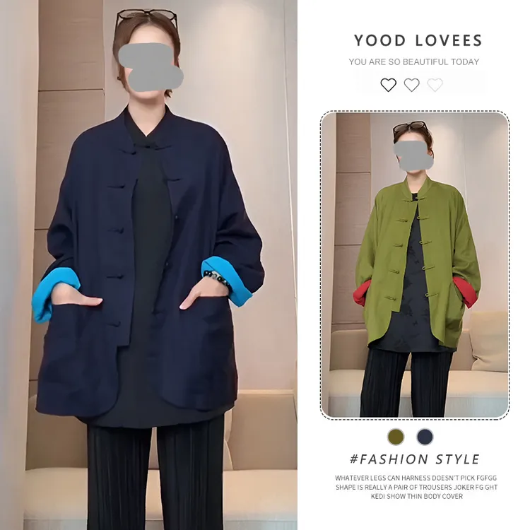 2025春秋新款爆款女今年流行漂亮新中式轻国风黑色盘扣上衣短外套