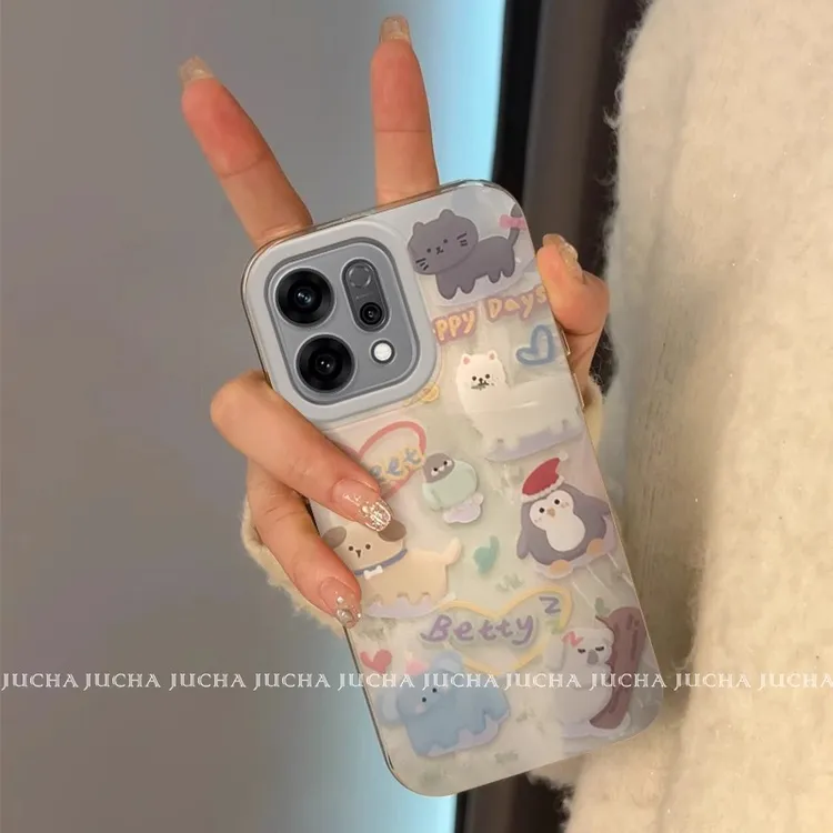 适用opporeno14pro手机壳防摔软硅胶reno14新款女款卡通趣味0pp0