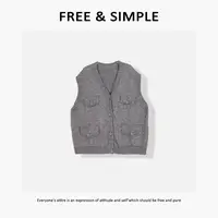 Free&Simple-‘织梦者’极简早秋款时尚韩系感针织背心马甲-8530