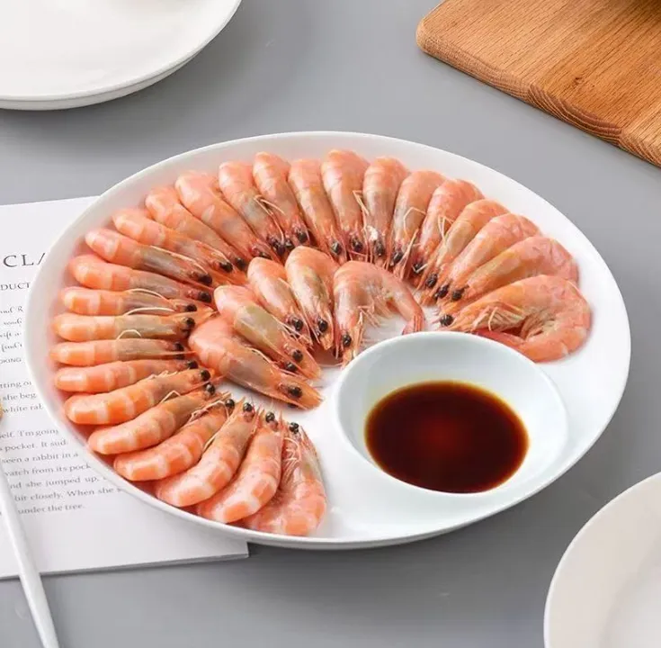 【瓷县令专属】9英寸子母盘分格盘带醋碟欧式纯白家用菜盘多功能